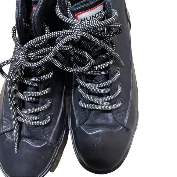 Hunter for Target Adult Unisex Lace Up Ankle Rain Boots Mens 7.5 Women 9.5 BLK - Picture 14 of 16